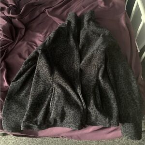 Leopard Print Fleece Jacket Size Medium